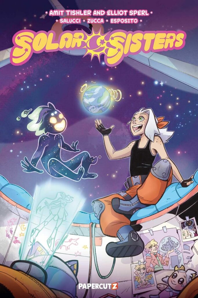 Solar Sisters
Authors: by Amit Tishler, Elliot Sperl (Writers), Virginia Salucci (Artist)
Publisher Imprint: Papercutz
On Sale 13th October 2026
ISBN: 978-1545827789