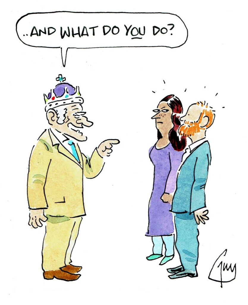 King Charles cartoon by Guy Venables